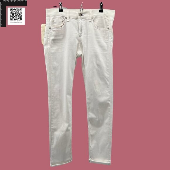 Rag & Bone (29 - NWT] The Dre Boyfriend Skinny Jeans in Aged Bright White - Picture 2 of 13